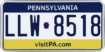 PA license plate LLW8518