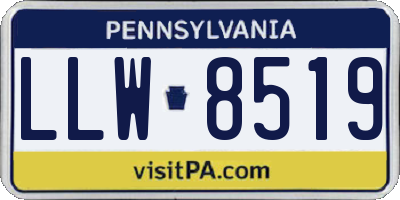 PA license plate LLW8519