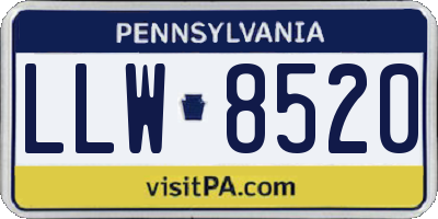 PA license plate LLW8520