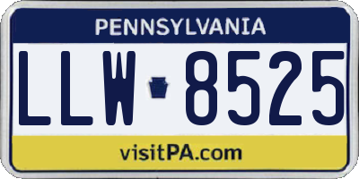 PA license plate LLW8525