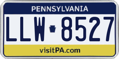 PA license plate LLW8527