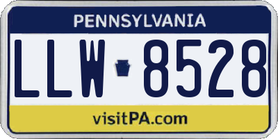 PA license plate LLW8528