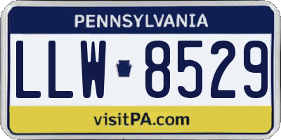 PA license plate LLW8529