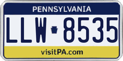 PA license plate LLW8535