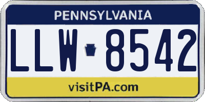 PA license plate LLW8542