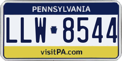 PA license plate LLW8544