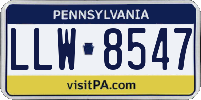 PA license plate LLW8547