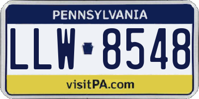 PA license plate LLW8548