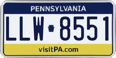 PA license plate LLW8551