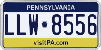 PA license plate LLW8556