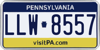 PA license plate LLW8557