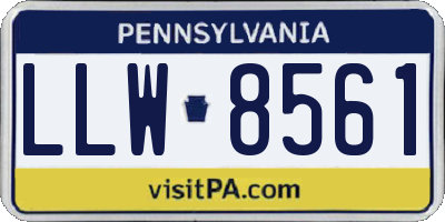 PA license plate LLW8561
