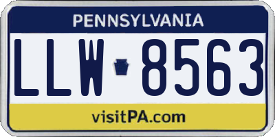 PA license plate LLW8563