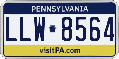PA license plate LLW8564