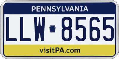 PA license plate LLW8565