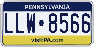 PA license plate LLW8566