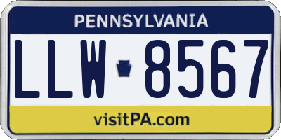 PA license plate LLW8567