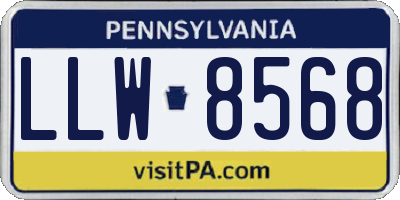 PA license plate LLW8568