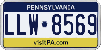 PA license plate LLW8569