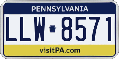 PA license plate LLW8571