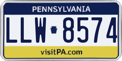 PA license plate LLW8574