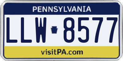 PA license plate LLW8577