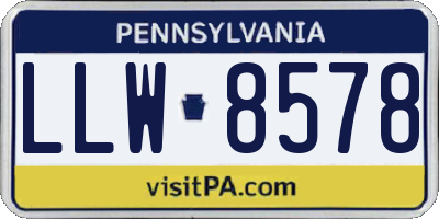 PA license plate LLW8578