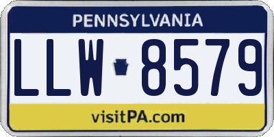 PA license plate LLW8579