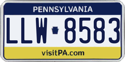PA license plate LLW8583