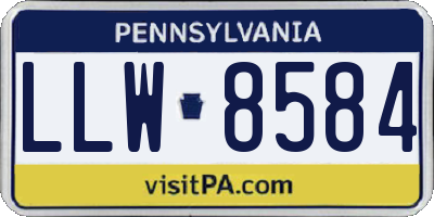 PA license plate LLW8584