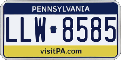 PA license plate LLW8585
