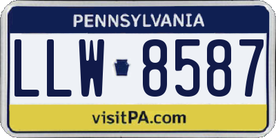 PA license plate LLW8587