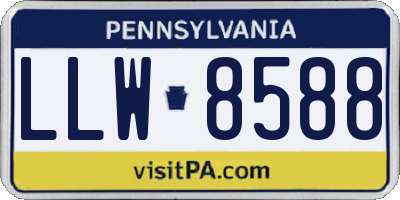 PA license plate LLW8588