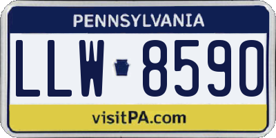 PA license plate LLW8590