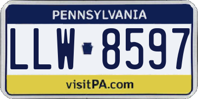 PA license plate LLW8597