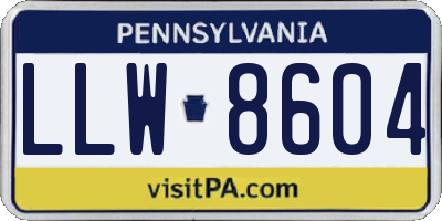 PA license plate LLW8604