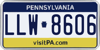 PA license plate LLW8606