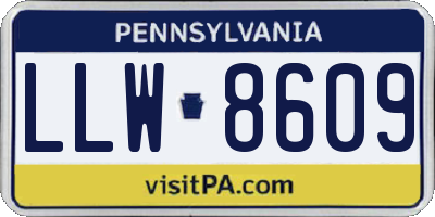 PA license plate LLW8609