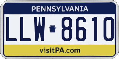 PA license plate LLW8610