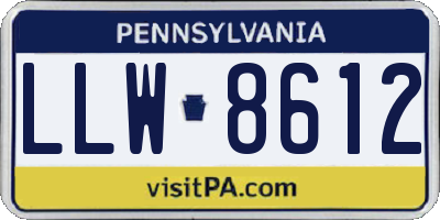 PA license plate LLW8612