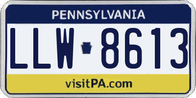 PA license plate LLW8613