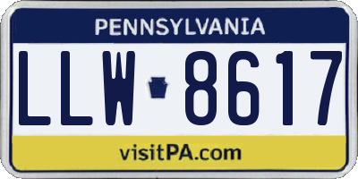 PA license plate LLW8617