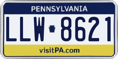 PA license plate LLW8621