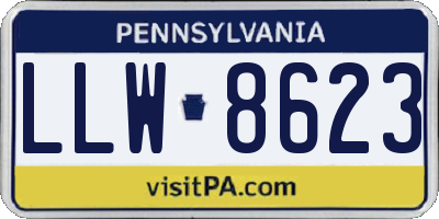 PA license plate LLW8623