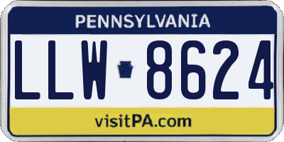 PA license plate LLW8624