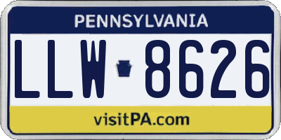 PA license plate LLW8626