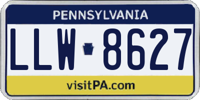 PA license plate LLW8627