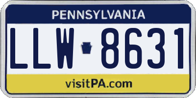 PA license plate LLW8631