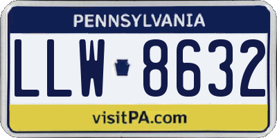PA license plate LLW8632