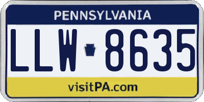PA license plate LLW8635